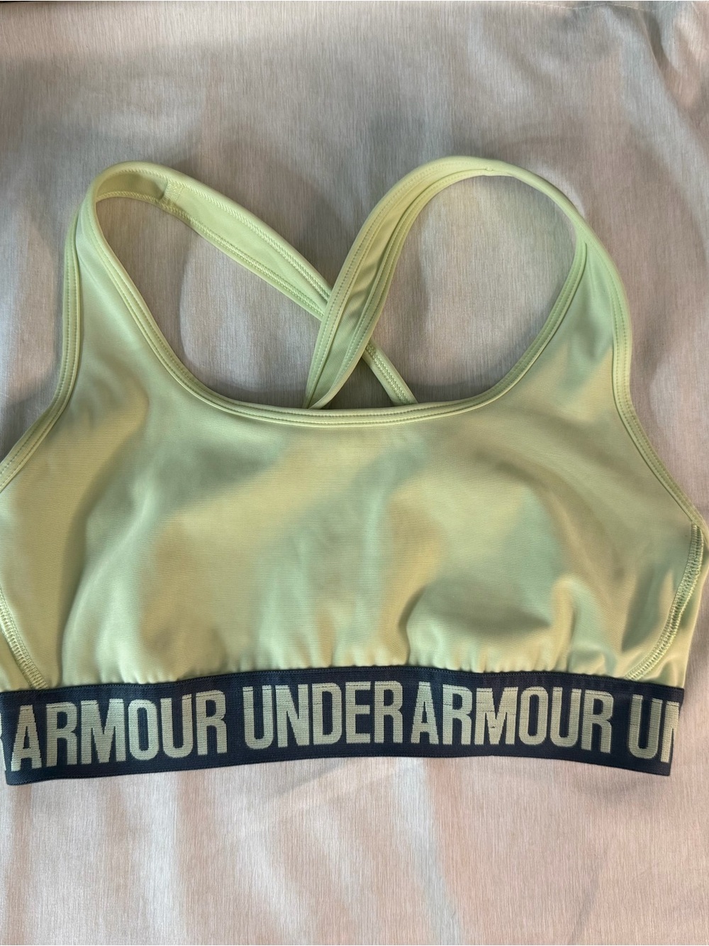Under Armour Light Lime Crossback Sports Bra with Branded Band